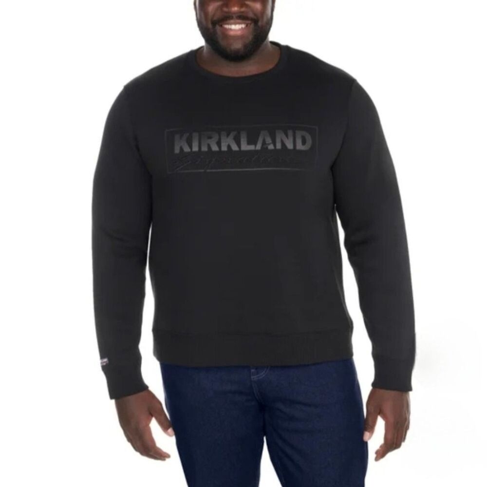 Kirkland Signature Costco Logo Crew Relaxed Black Sweatshirt Men's M, Womens L - Picture 7 of 16